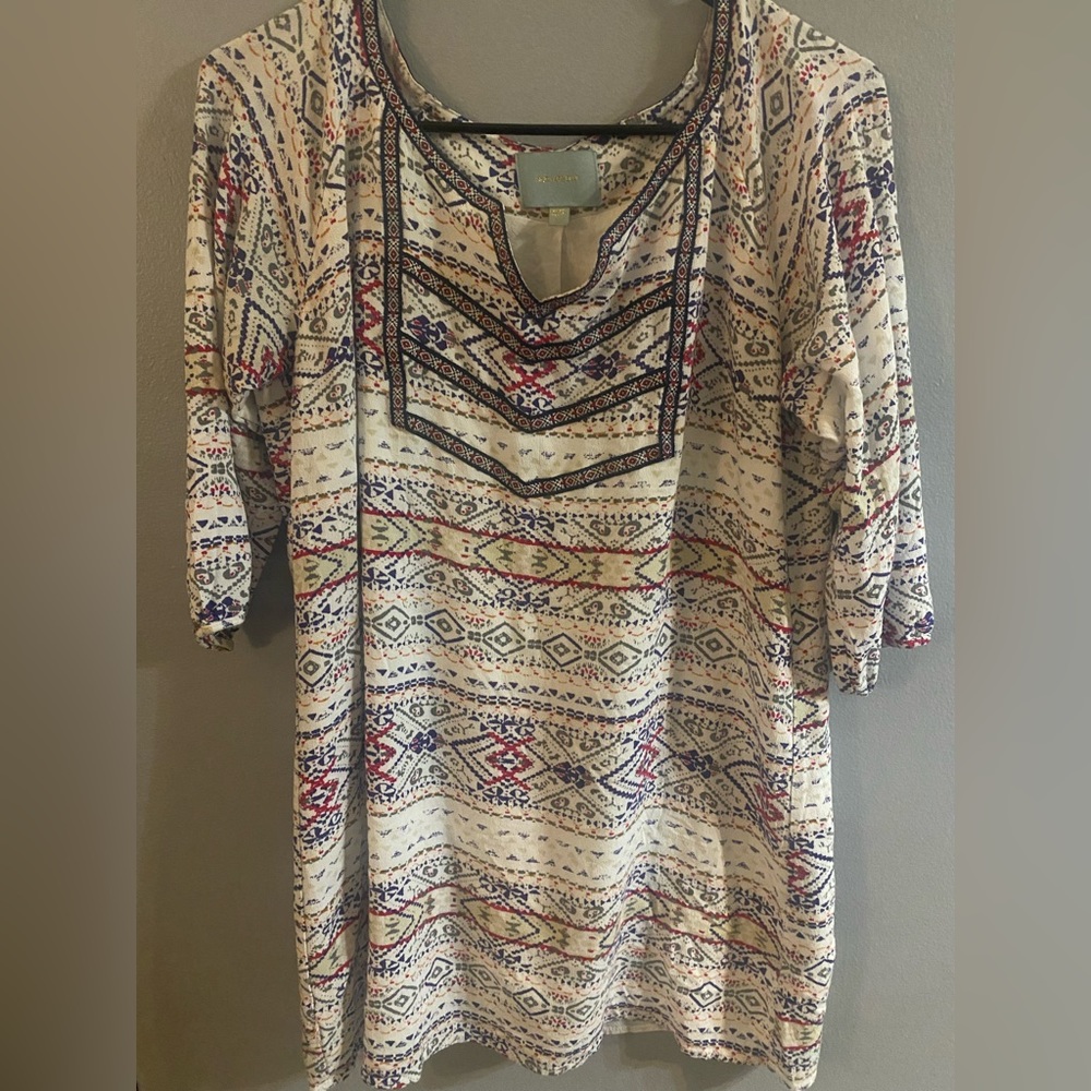ANTHROPOLOGIE | SKIES ARE BLUE Tribal Print Dress size medium - Picture 2 of 7